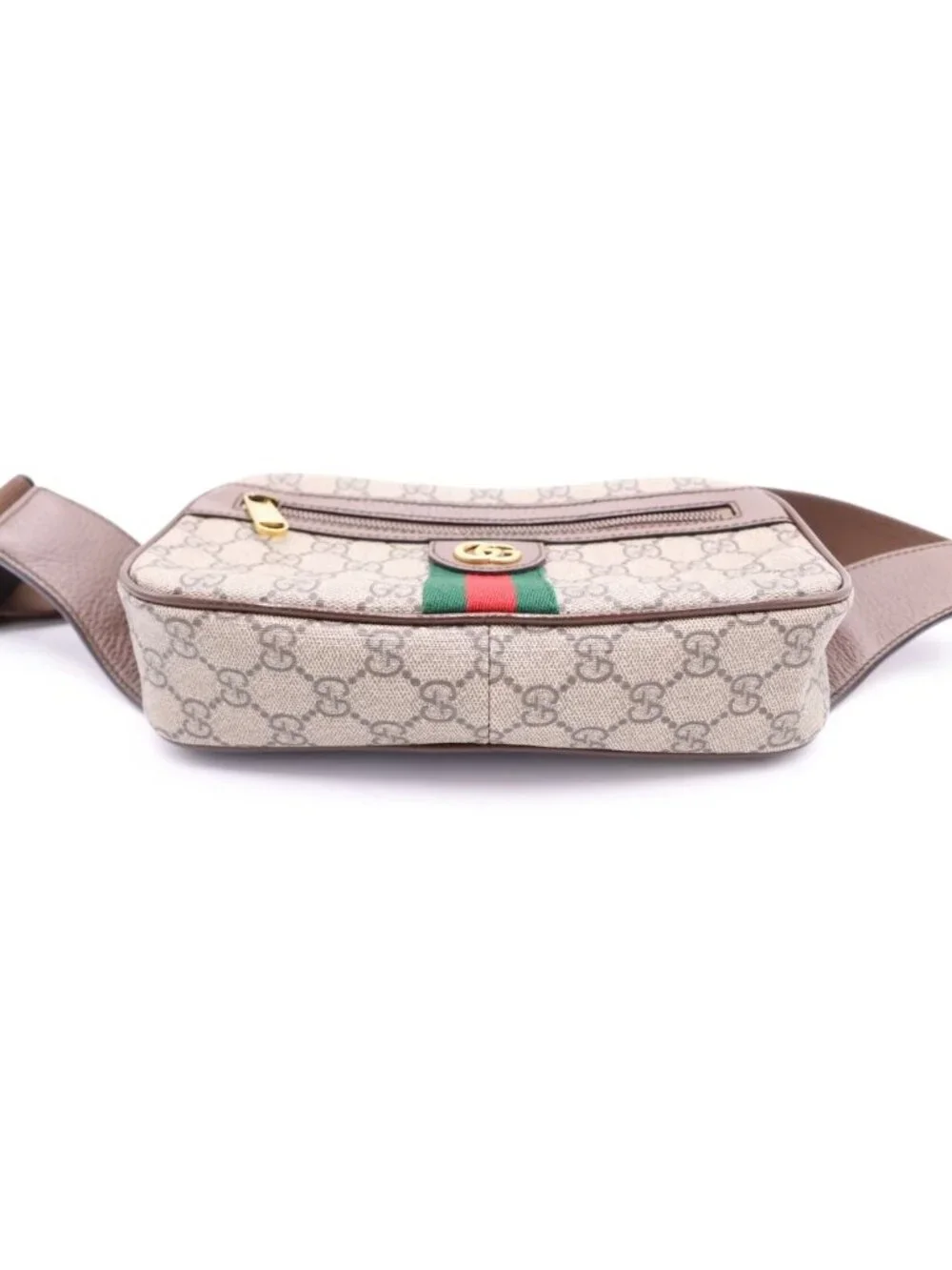 Gucci GG Supreme Ophidia Belt Waist Bag Brown